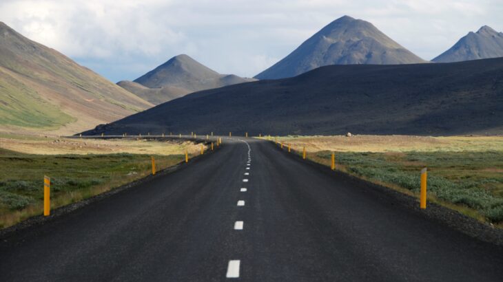 Road mountains nature street